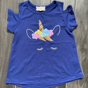 Short sleeve girls top w/ peekaboo shoulders Sz 10